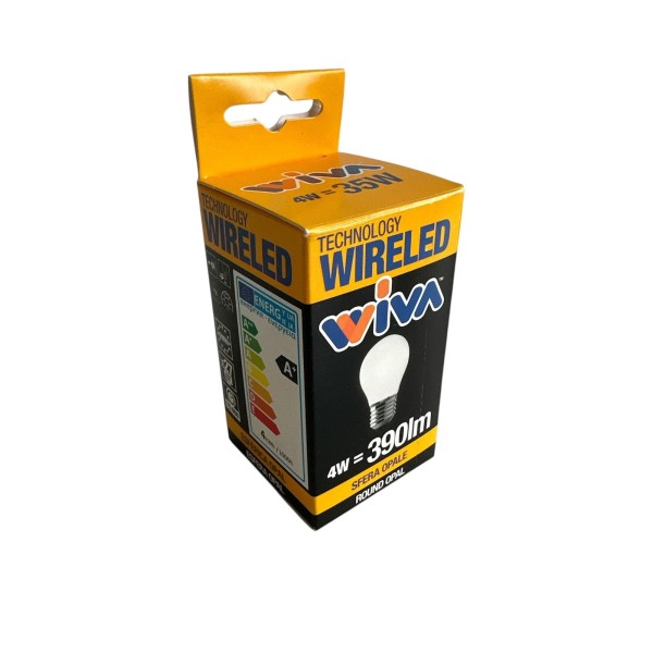 Ampoule LED sphérique Wiva 12100503 E27 4W opale 2700°K lumière chaude